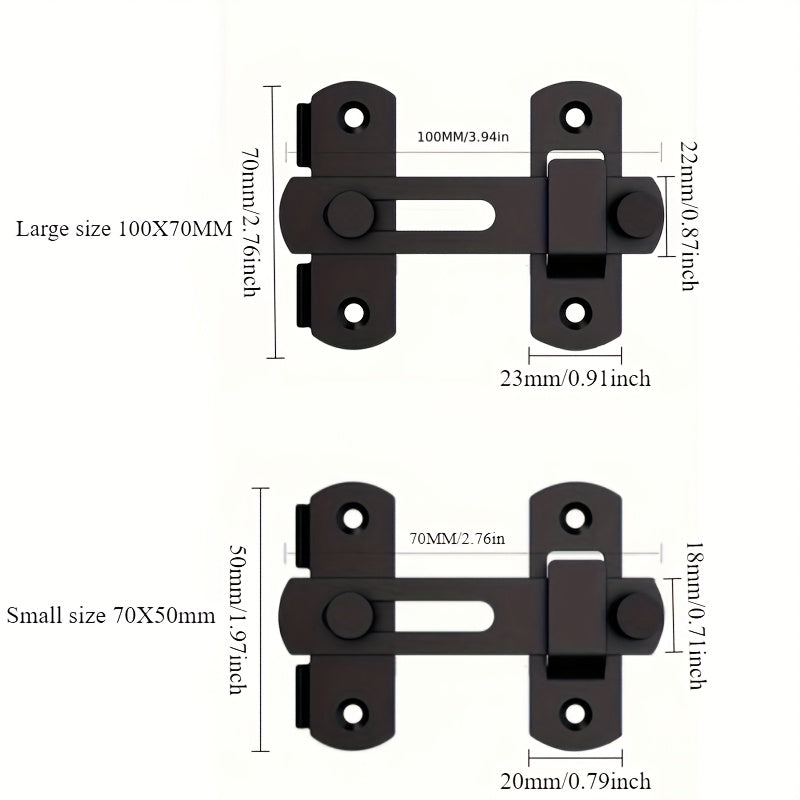 1pc stainless steel barn door locks 180 flip sliding
